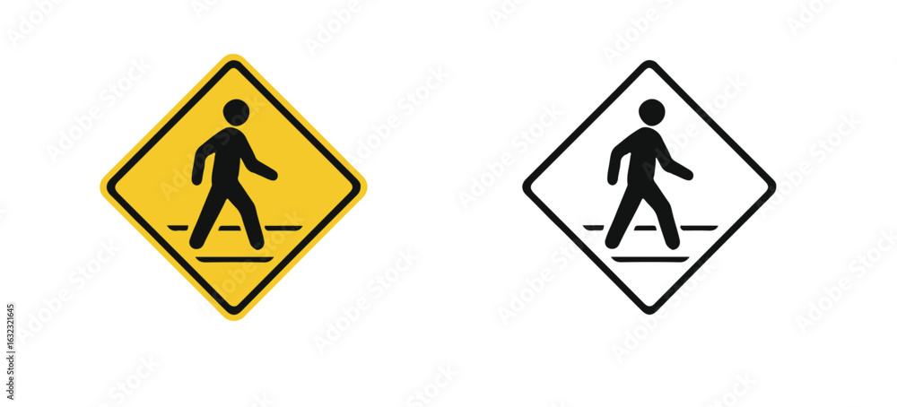 Фотография pedestring crossing sing vector illustration