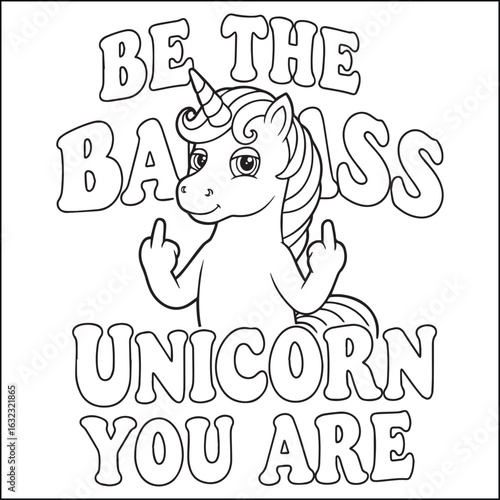 Groovy swear words. Bold and easy coloring pages for adults.
