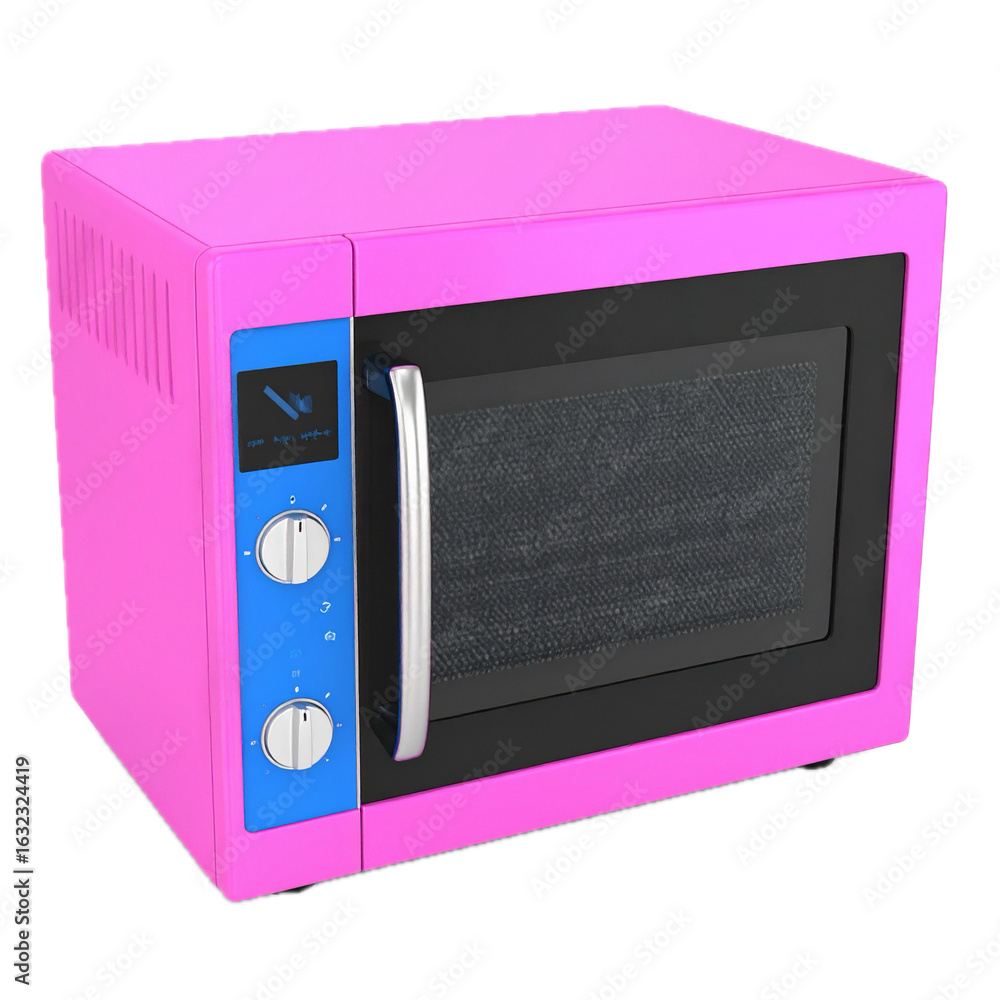 Fototapeta premium 3d microwave oven. Kitchen electric appliance for cooking, warm and defrost food.