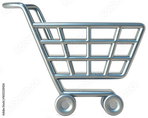 3D메탈쇼핑카트아이콘