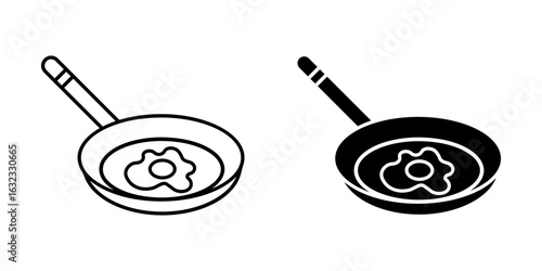  is frying eggs white on background