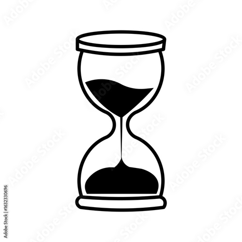  hourglass icon white on background