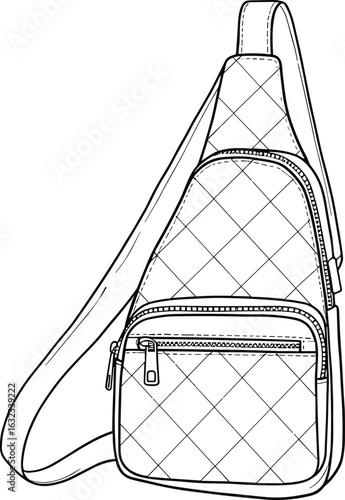 Stylish sling bag, crossbody bag, quilted design, zipper pockets, adjustable strap, fashion accessory, versatile, practical, trendy, everyday use, travel essential, unisex, lightweight, durable,