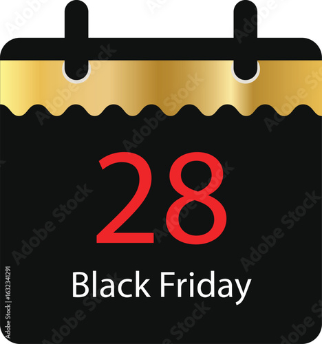 Black Friday Shopping Deals Calendar Date Twenty Eight Celebration Event Savings