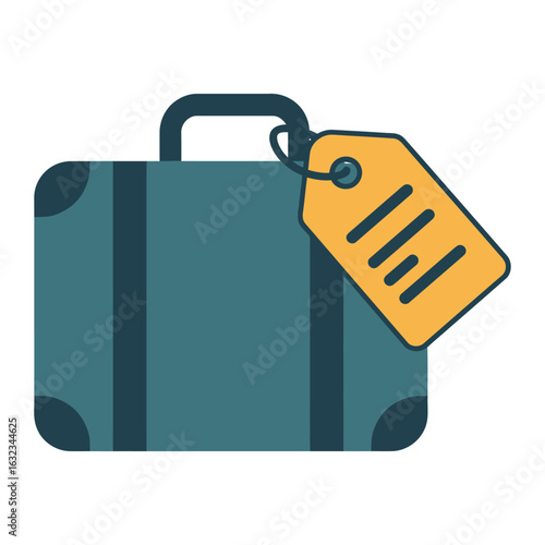 Luggage Suitcase Tag Travel Icon Minimalist Design