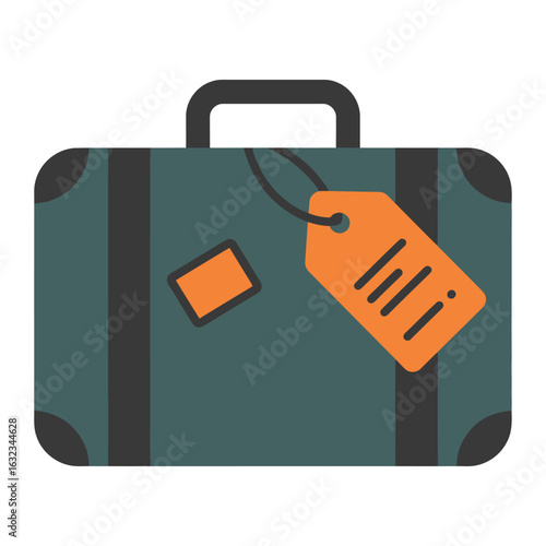 Luggage Suitcase Tag Travel Icon Minimalist Design