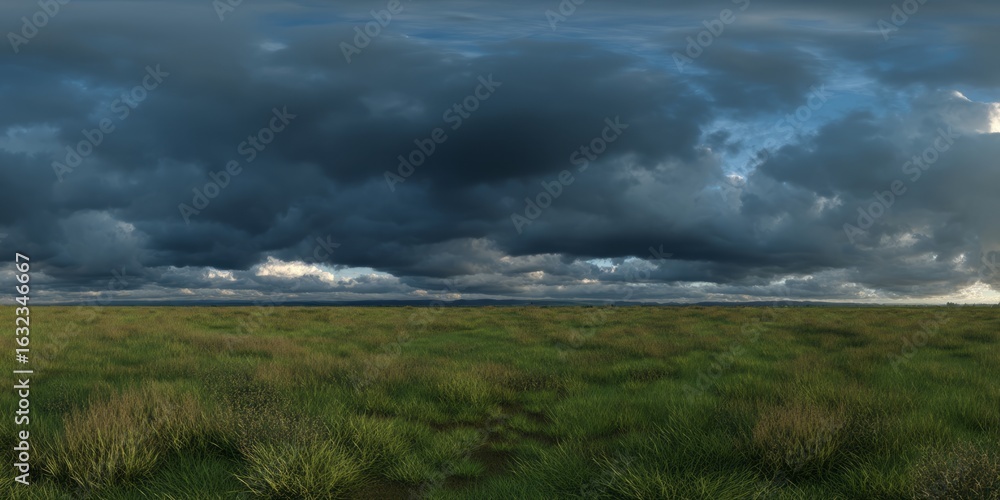 Obraz premium Nature hdr panorama open grassland 360 degrees