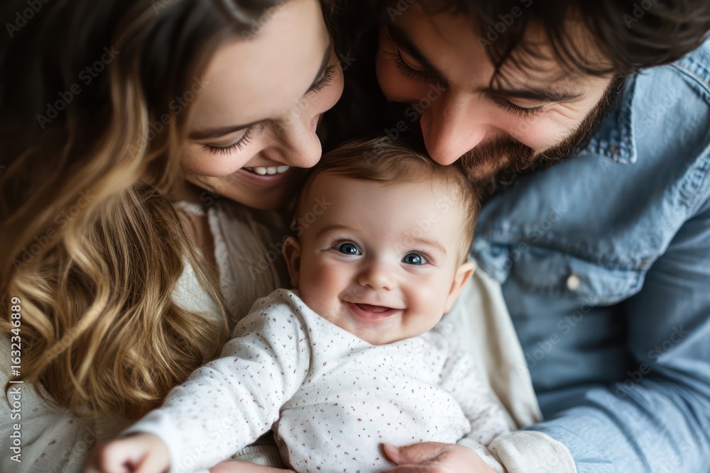 Happy Family with Baby Portrait Happy Family with Baby Portrait