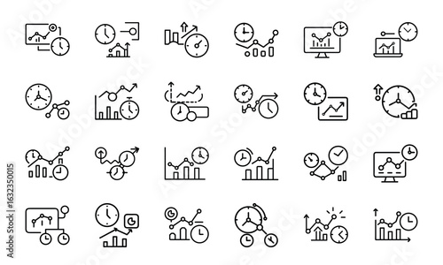 24 SEO and Digital Marketing Line Icons  Analytics, Social Media, Automation, Mobile Ads, Global Marketing, Search Optimization Vector Icon Set for Websites, Apps Online Business Projects 