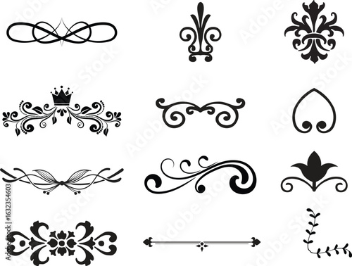 Luxury Ornamental Elements Collection – Elegant Swirls, Vintage Flourishes, and Decorative Vector Design Set