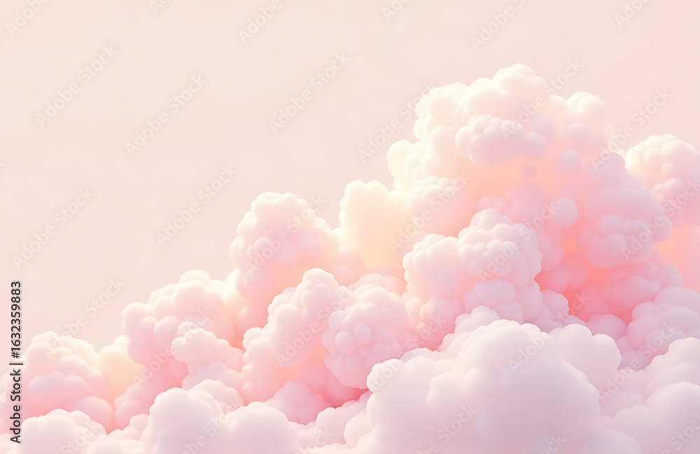 Fototapeta premium delicate formation soft pink white hues rises serene pastel background bathed gentle morning light subtle