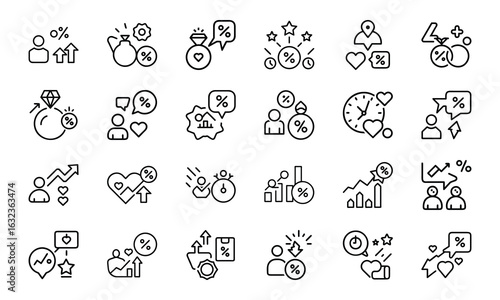 24 SEO and Digital Marketing Line Icons  Analytics, Social Media, Automation, Mobile Ads, Global Marketing, Search Optimization Vector Icon Set for Websites, Apps Online Business Projects 