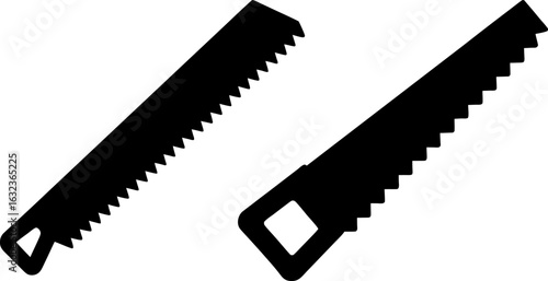 Handsaw black silhouette set, Set of handsaws, handsaw collections, Vector of handsaw, handsaw silhouette, handsaw isolated on white background