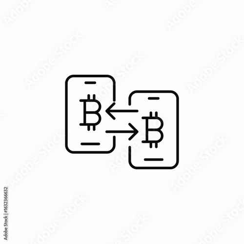 bitcoin mobile transactions icon sign vector