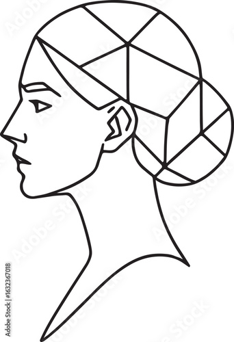 Black silhouette vector illustration of a man and woman's head profiles