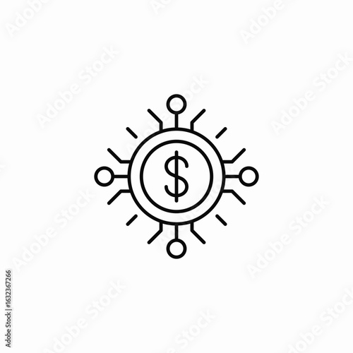 digital finance icon sign vector