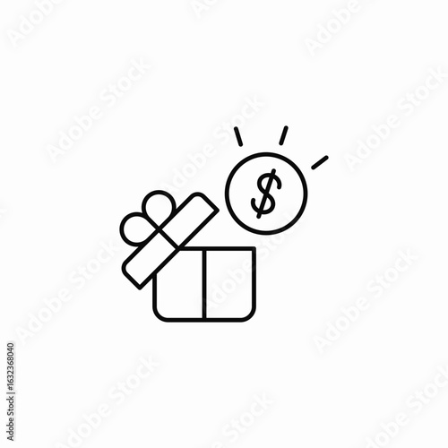 money gift icon sign vector