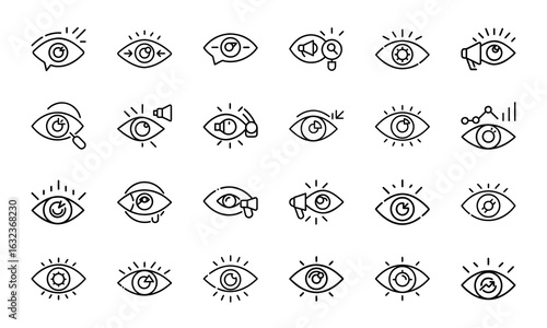 24 SEO and Digital Marketing Line Icons  Analytics, Social Media, Automation, Mobile Ads, Global Marketing, Search Optimization Vector Icon Set for Websites, Apps Online Business Projects 