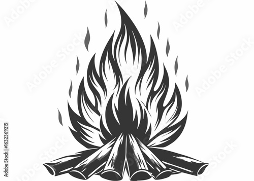 Campfire flame icon vector isolated editable style vector illustration
