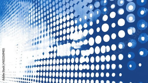 Abstract Blue And White Dotted Pattern Creates a Digital Feel With Retro Style