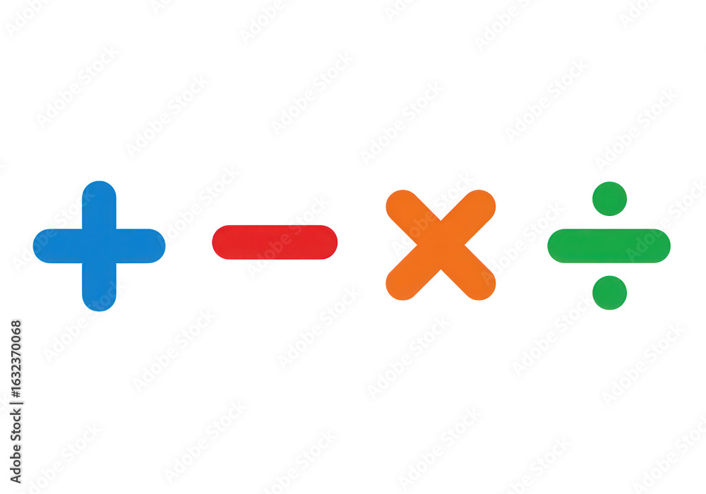 Obraz premium Basic math symbols isolated on transparent background