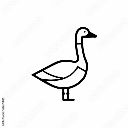 goose bird with logo and icon design Vector isolated illustration.