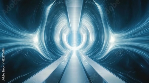 explore a luminous tunnel with Light Stream, concept Journey & Futuristic Theme.