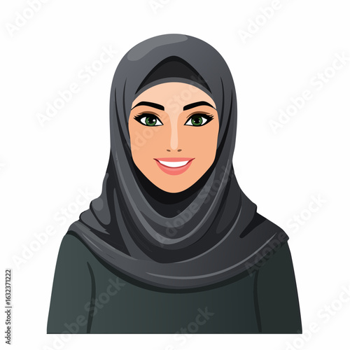 Muslima mit schwarzem Hijab