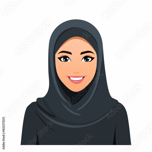 Muslima mit schwarzem Hijab