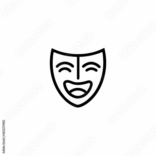 Drama comedy acting masks or theater play flat vector icon Minimalist concept vector illustratio