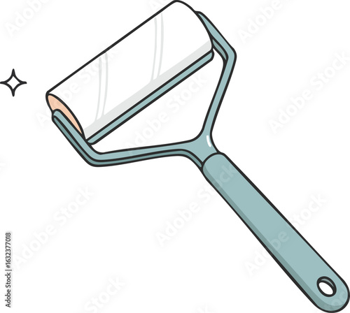 Lint Roller Flat Vector Illustration