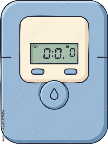 Blood Glucose Meter Flat Vector Illustration
