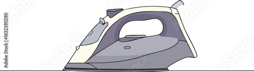 Modern Electric Iron Appliance Flat Vector Illustration