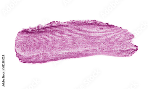 Pink cream eye shadow sample isolated on white, top view