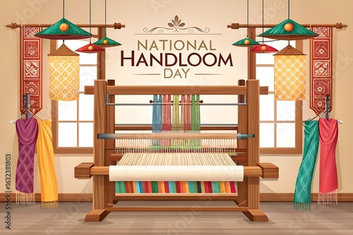 Celebrating national handloom day with a traditional wooden loom
