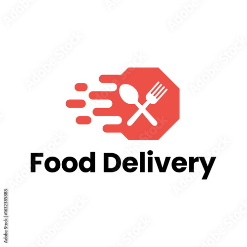 Minimal vector icon for express food delivery
