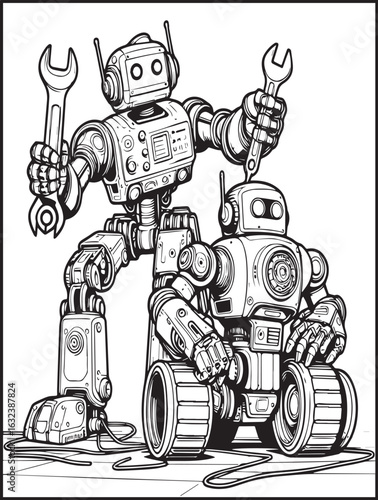 Printable robot coloring page for all ages