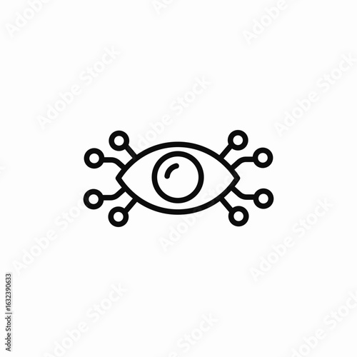 cyber eye neurons icon sign vector