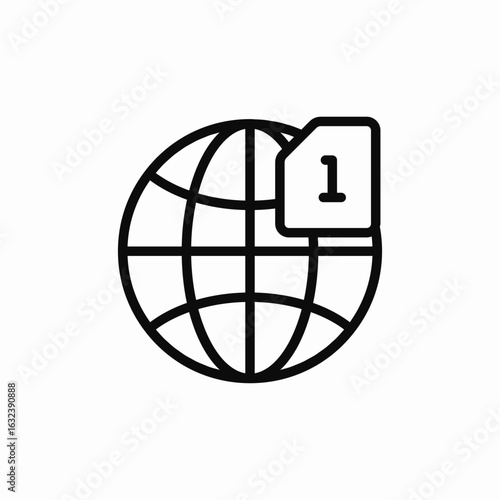 globe sim card 1 icon sign vector