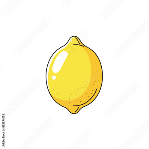 A zesty lemon illustration, perfect for fresh, citrus, and sour taste themes
