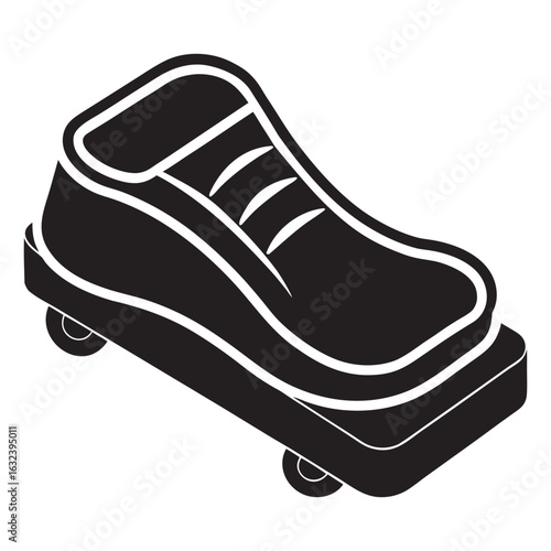 Modern electric foot massager silhouette icon representing relaxation and wellness technology