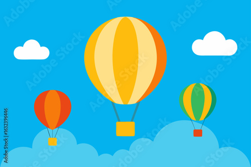 hot air balloons blue sky flying festival summer sunny adventure
