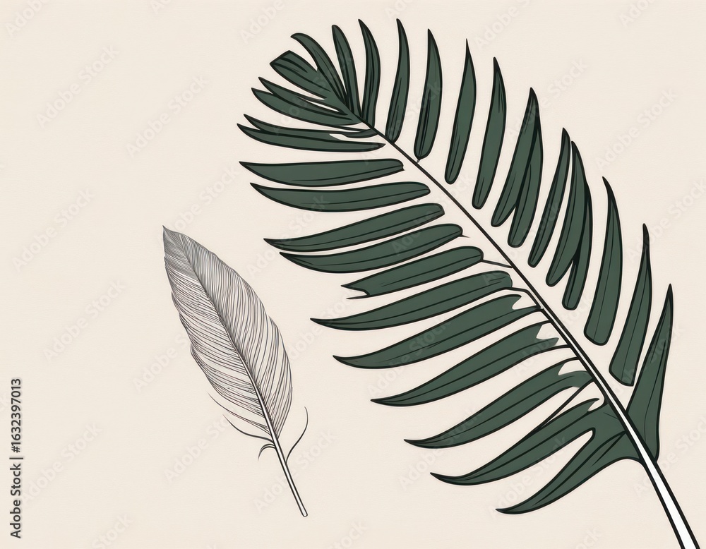 Fototapeta premium Light bird feather silhouette icon set isolated on white background, vector drawing