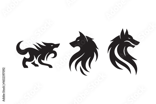 Wallpaper Mural Wolf vector logo concept silhouette Torontodigital.ca