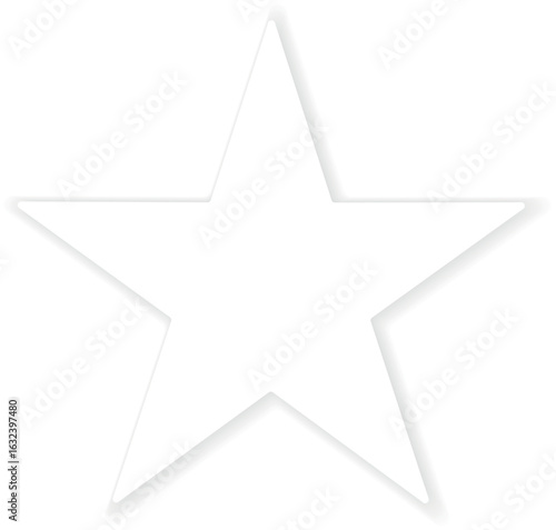 White star. Golden Christmas star isolated on white background. Nice illustration of a 3d look White star on white background. Star vector collection.