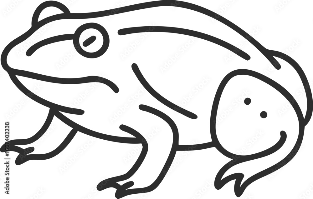 Obraz premium african bullfrog line arts with white background