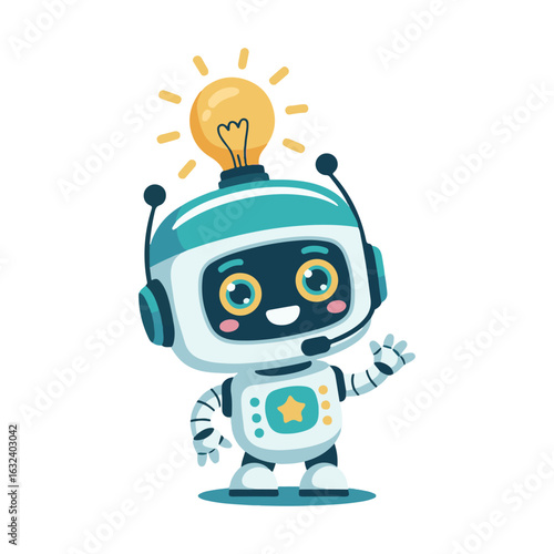 funny cartoon robot with a megaphone