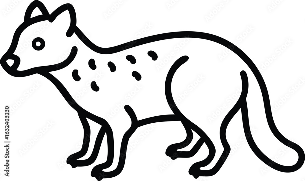 Fototapeta premium african civet line arts with white background