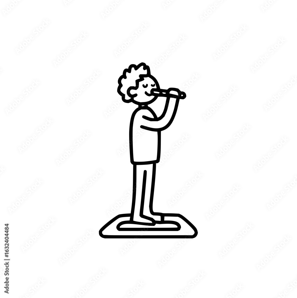 Fototapeta premium A hand throwing a die with dots representing numbers in a simple black and white line drawing style art
