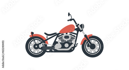 Stylized motorcycle illustration presenting vintage chopper aesthetic and retro motorcycle style design elements, ideal for modern graphics